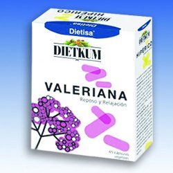 Dietkum Valeriana. Extracto seco de Valeriana (<i>Valeriana officinalis</i>). Estuche con 45 cápsulas vegetales.